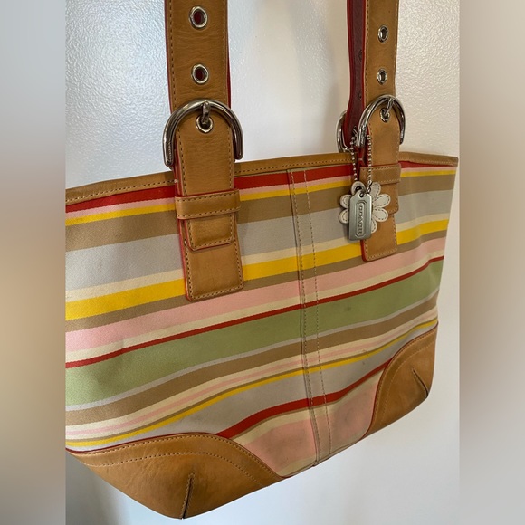 Coach Handbags - Coach striped spring bag